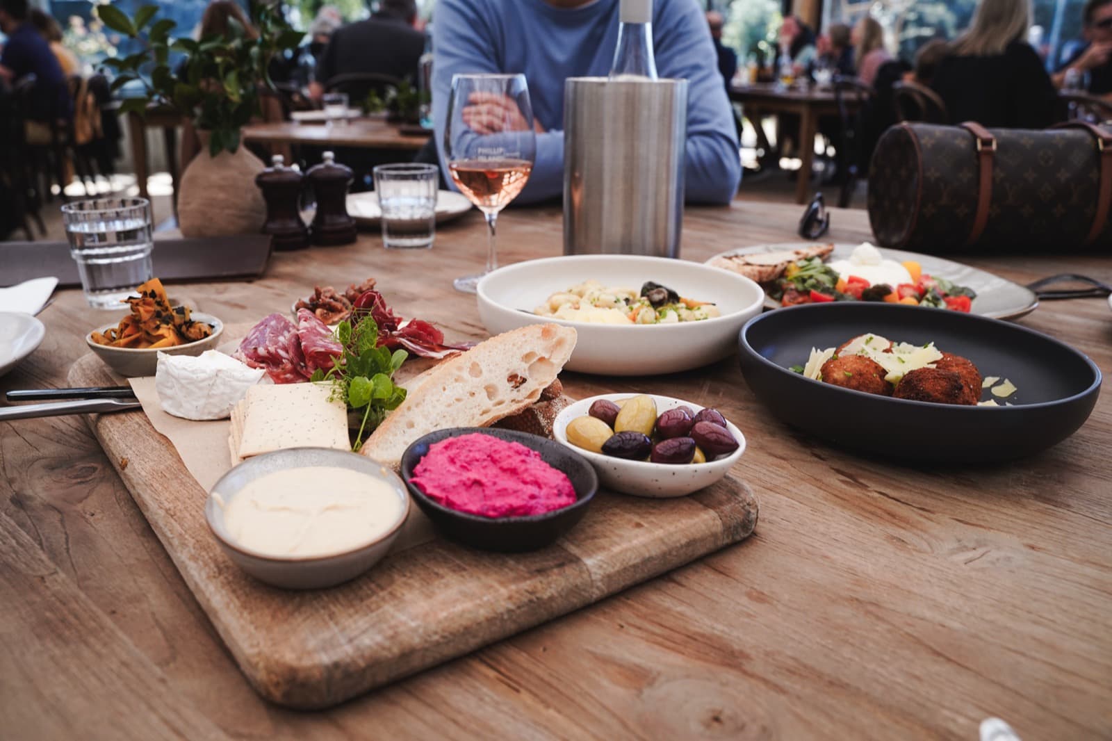 Grazing board and wine at Phillip Island Winery, local dining near Big Isle Retreat