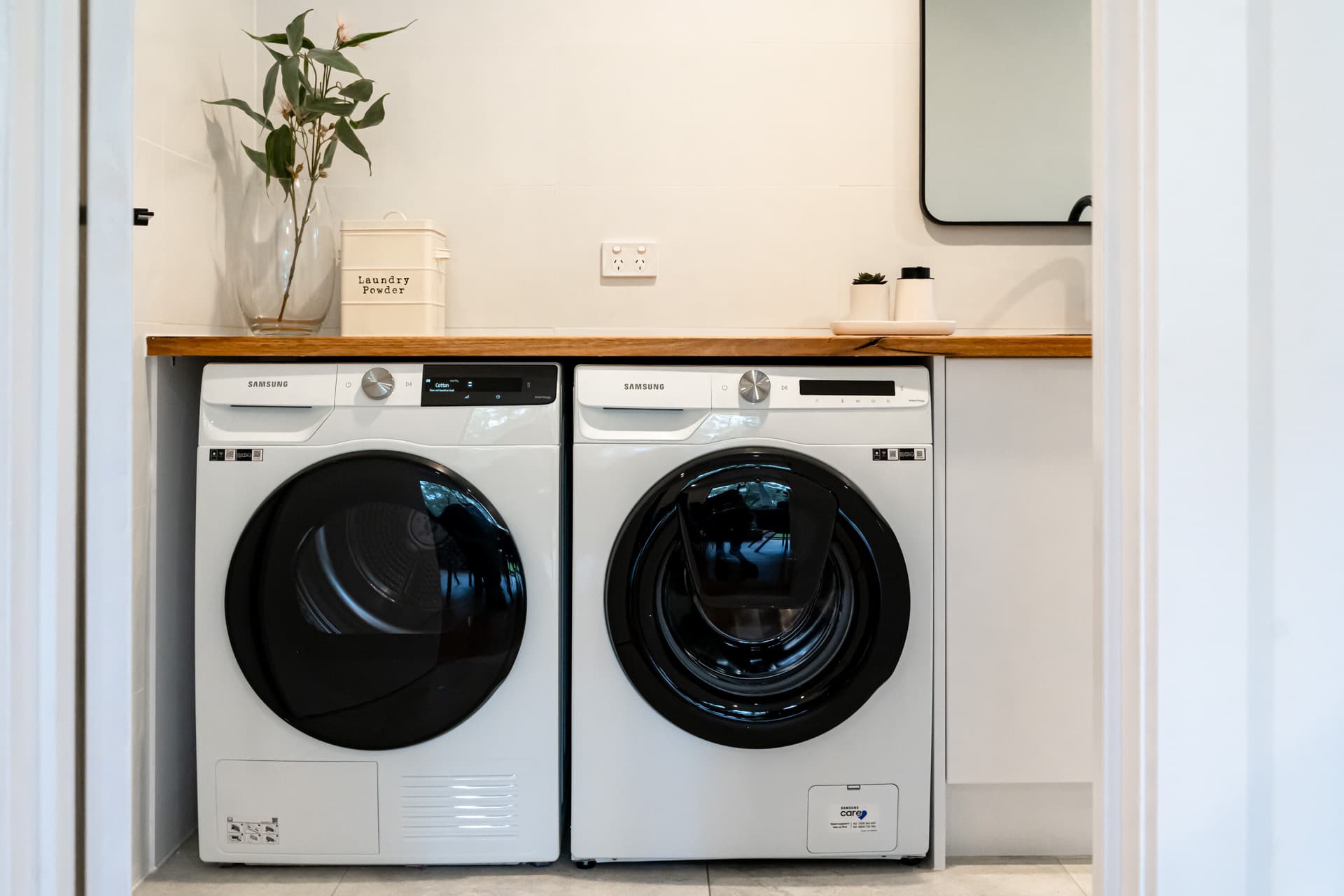 Samsung smart washer and dryer at Big Isle Retreat